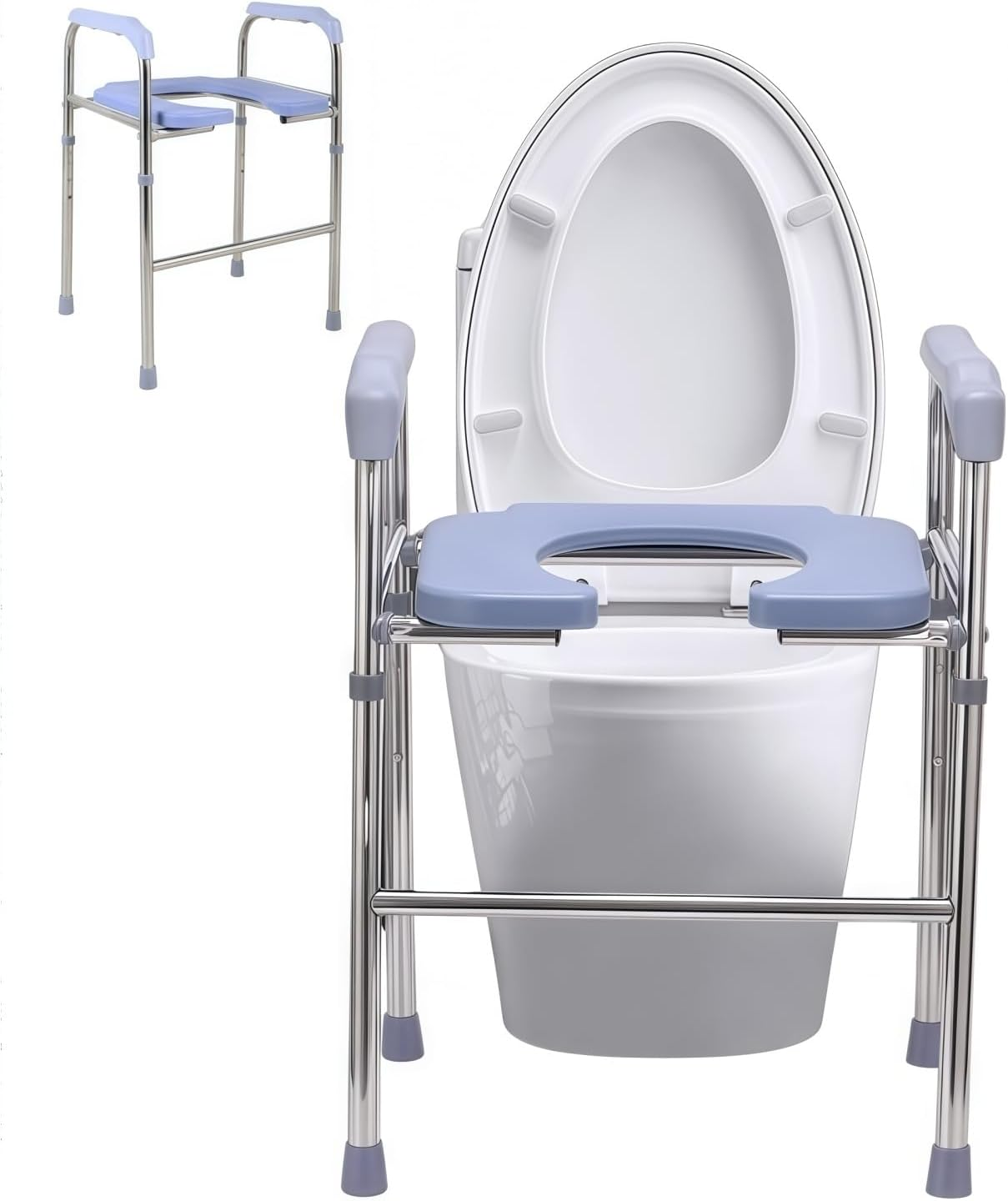 Toilet Safety Rail, Adjustable Toilet Grab Rail with Non-Slip Handle, Fits Most Toilets, Durable Toilet Safety Frames for Elderly, Disabled & Pregnant, Easy to Install, Bathroom Support Handles image number 1