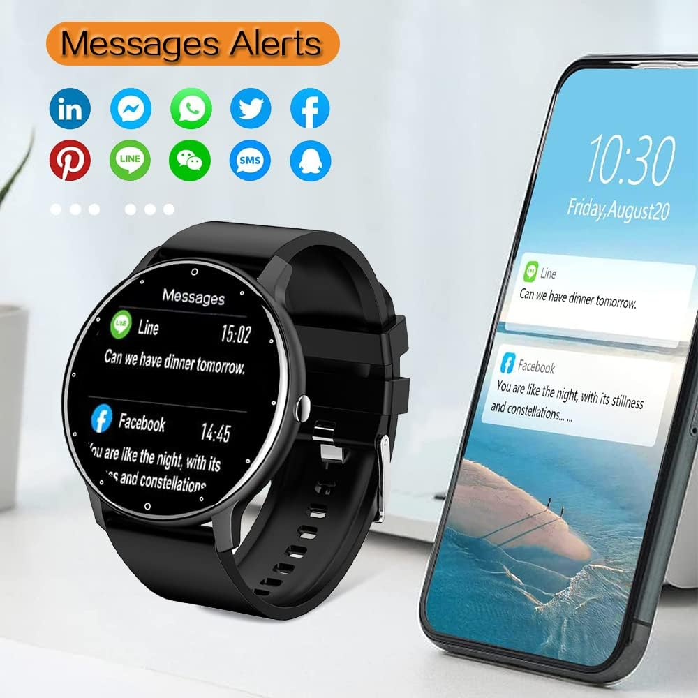 0.8Cm Ultra Thin Smart Watch Fitness Tracker Pedometer with Heart Rate, Blood Pressure, Blood Oxygen and Sleep Monitoring Functions, Support Message Synchronization, Multiple OSD Languages