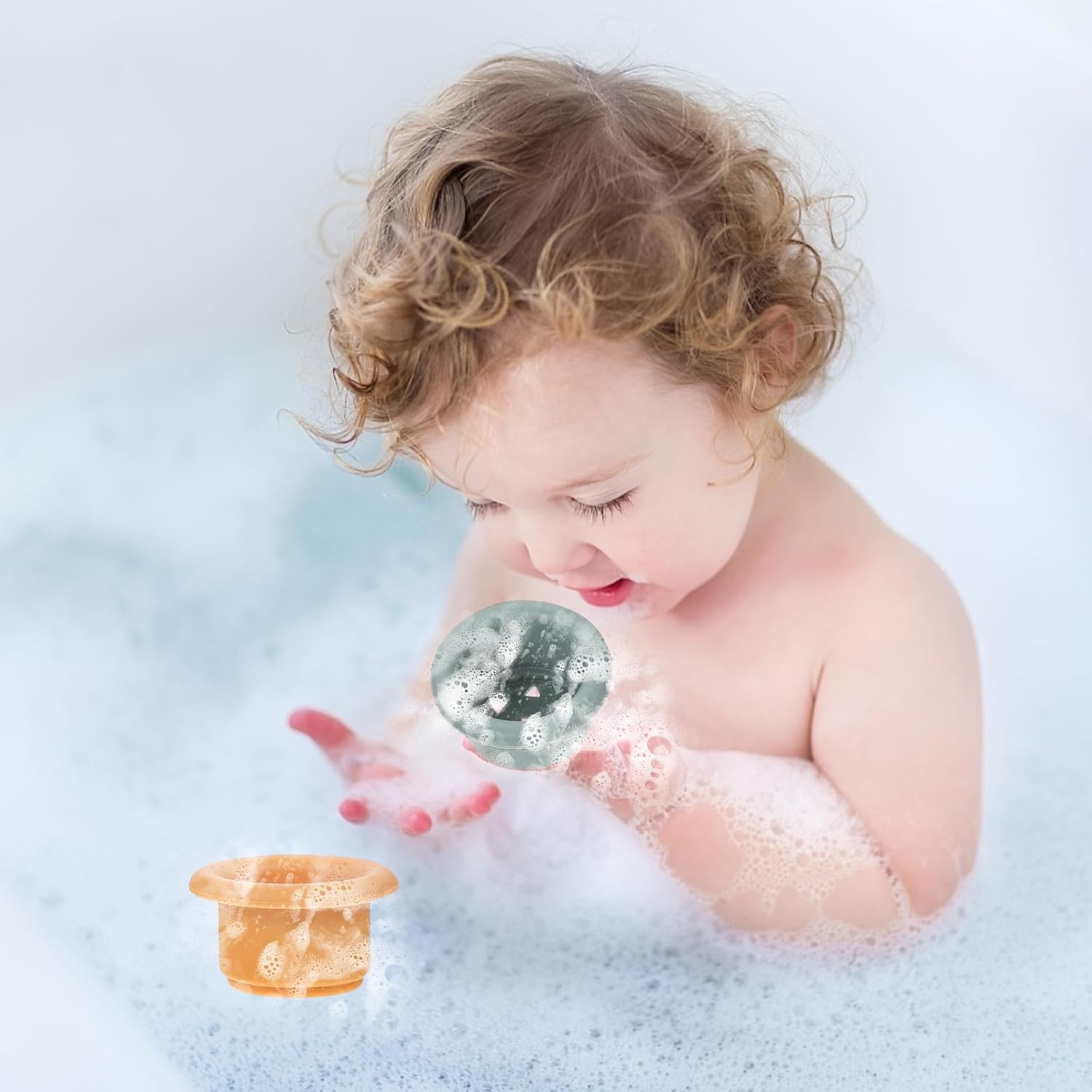 Alasum 7Pcs Cups Toys Children Toy Bathing Stackable Toys Infant Kids Baby Bath Bathing Plaything Stacked Cups to Stack Toddler Silica Gel Blocks image number 4