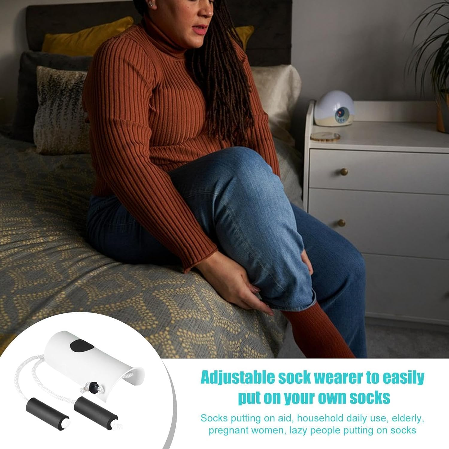 Sock Aids for Putting Socks - No Bending Sock Assistant Device | Ergonomic Sock Aid Device for Seniors, Sock Helpers Assist for Putting Socks image number 5