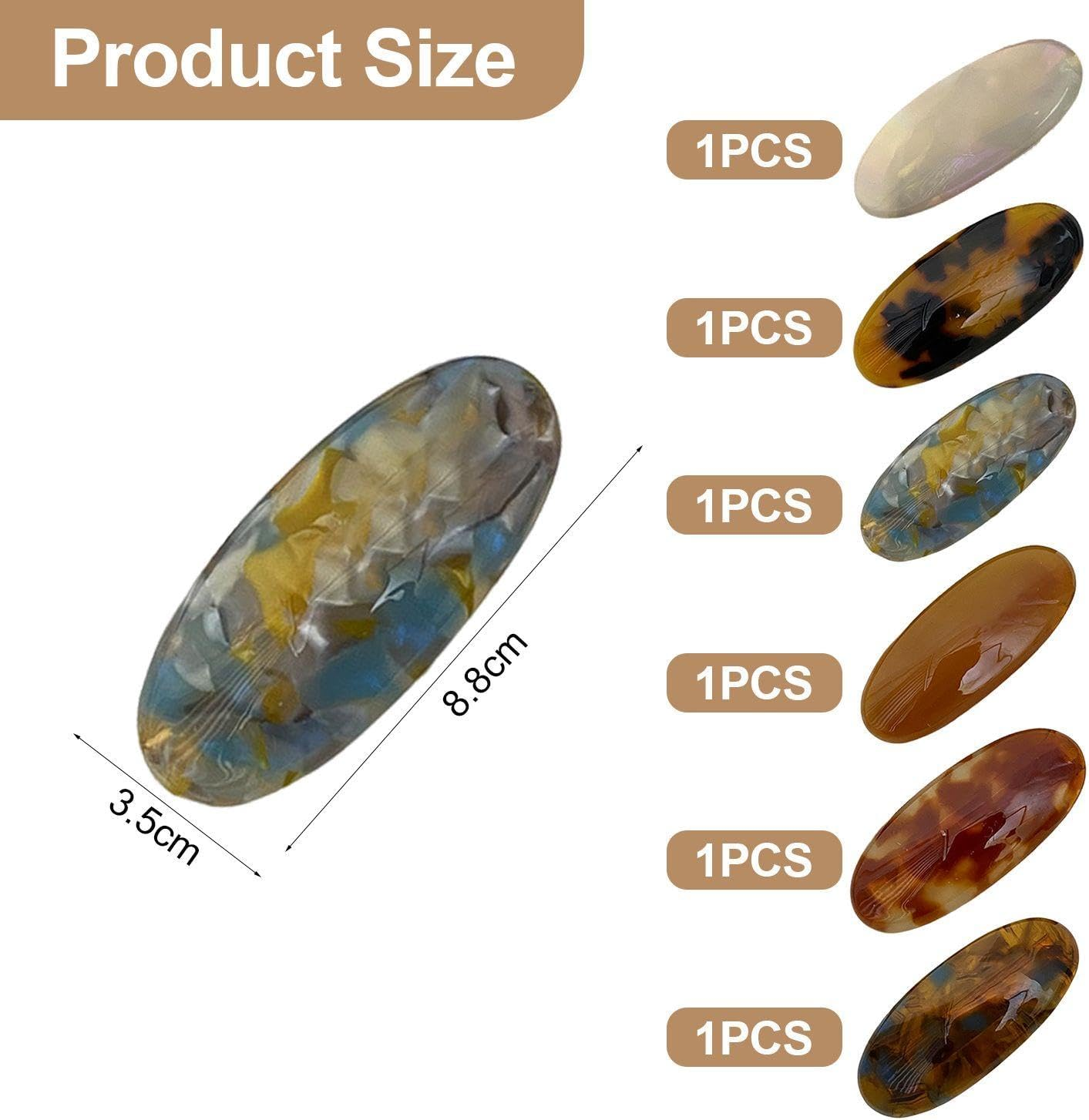 6 Pieces Hair Clips for Women, French Hair Clips for Women, Oval Hair Clips for Women, Fashion Decorative Hair Clips, Party Hair Clips for Girls image number 2