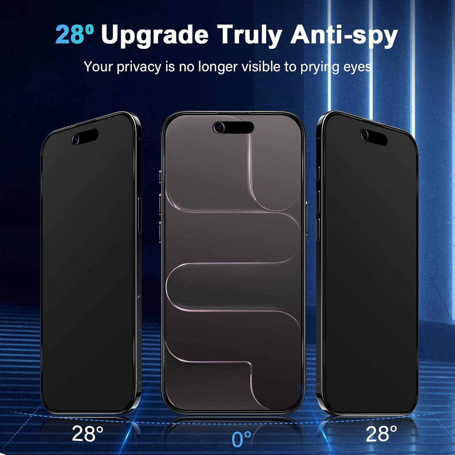 Matte Privacy Screen for Iphone 17 Air for Tempered Glass, Pack of 2 Privacy Screen Protectors with 2 Camera Protection, 28&deg; Anti-Spy Full Screen Screen Protector Film, anti Fingerprint Matte image number 6