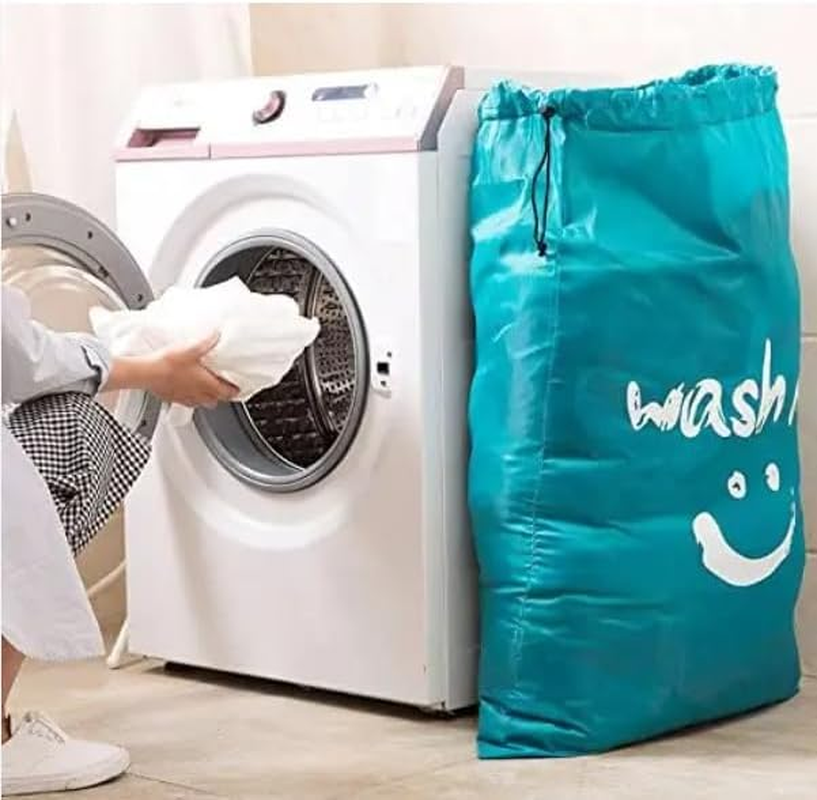 YC-GREHUN 3Pcs Large Oxford Fabric Laundry Bag with Drawstring Ideal for Laundry, Travel & Organisation （Green, Gray, Red） image number 5