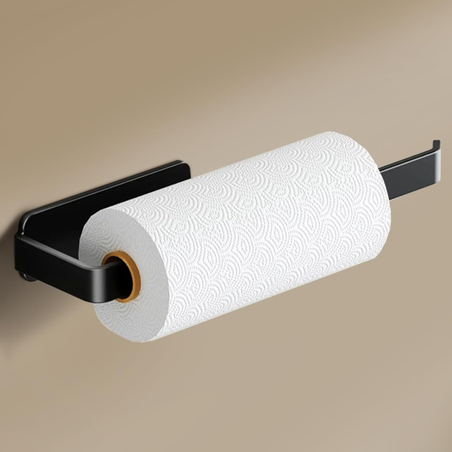 Kitchen Roll Holder Self-Adhesive No Drilling Stainless Steel Matt Wall Holder for Kitchen & Motorhome Practical Storage & Organisation, Roll Holder Black image number 1