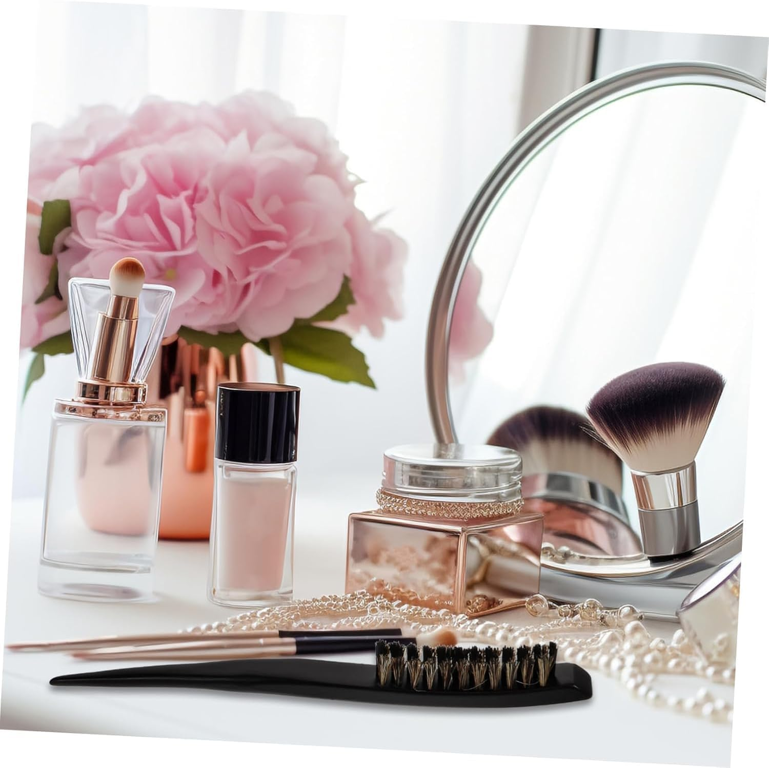 Wzenclave 1PCS Bristle Brush for Women, Slick Back Hair Bristle Hair Slicking Wood Hair Bun Maker Teasing Comb, Scalp Meridian Comb, anti Knotting Comb, for Slick Bun Stiff Brush Dense Hair image number 1