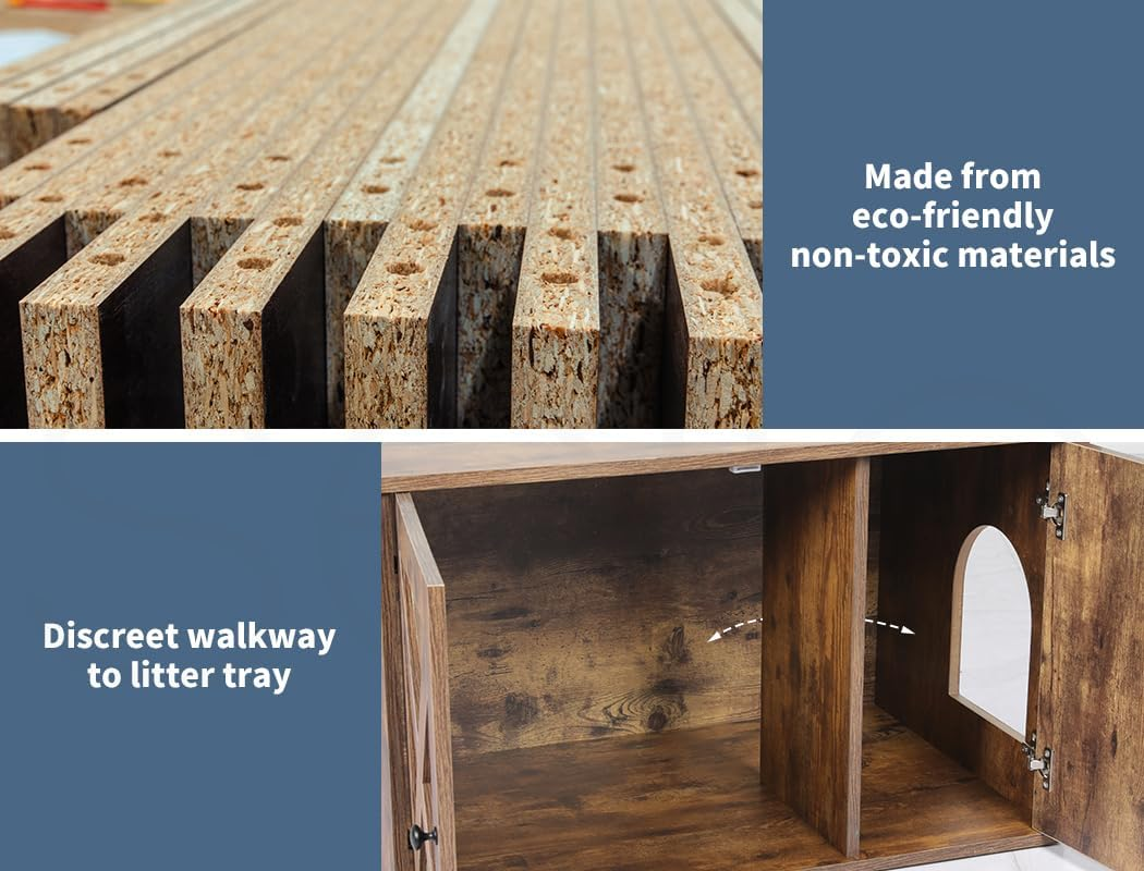 Pawz Enclosed Cat Litter Cabinet Box Furniture Kitty Toilet Tray Pet House Table