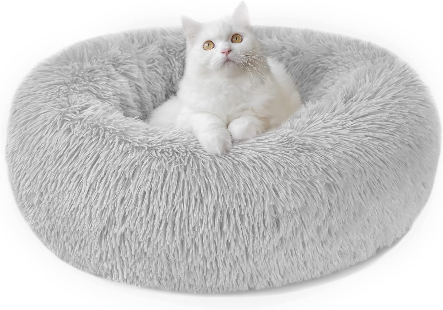 Bliss Gifts & Homewares Donut Dog Bed I Comfortable Waterproof Plush Pet Bed I Anti-Slip Bottom Warm & Soft round Self-Heating I Anti-Anxiety Beds for Cats Puppy Rabbit Dogs (Brown, 80Cm)