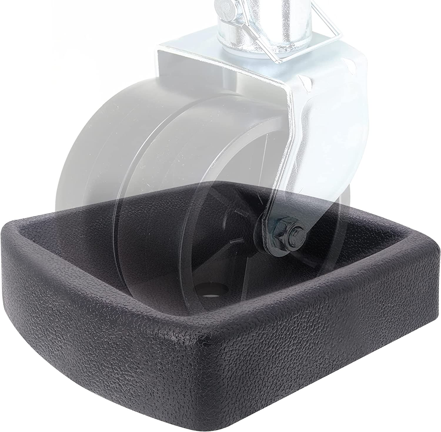 Isaddle Dual Trailer Swirl Jack Caster Wheel Dock - Heavy Duty Reinforced Rubber Travel Trailer Tongue Jack Double Wheel Chock Stabilizer for Boat RV Hitch Camper Tent Caravans Wheel Stopper