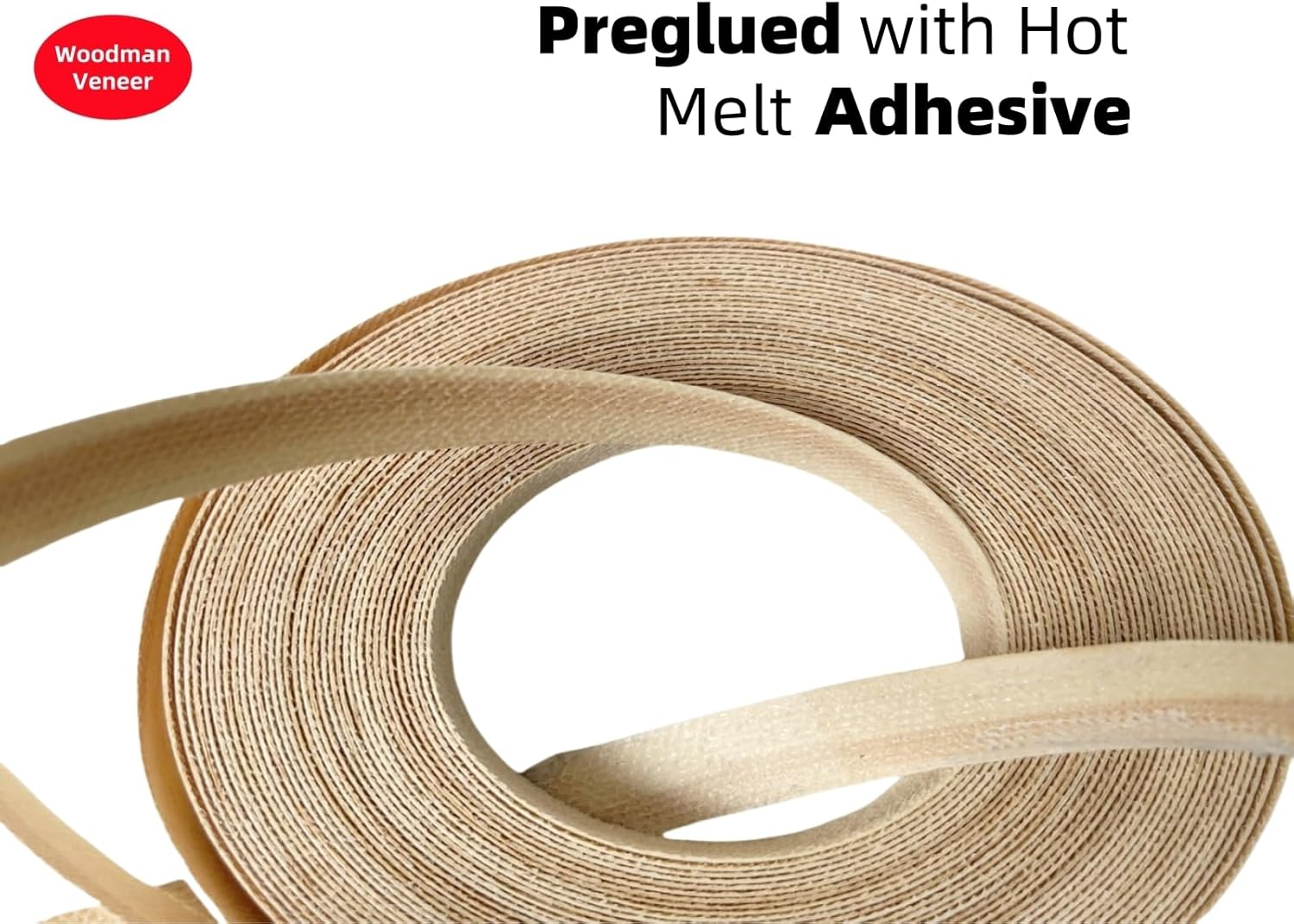 Preglued New Zealand Pine Wood Veneer Edging, Plywood Edge Banding, Flexible Wood Tape, Iron on Easy Application Veneer Edging with Hot Melt Adhesive Back (5Cmx15M) image number 2