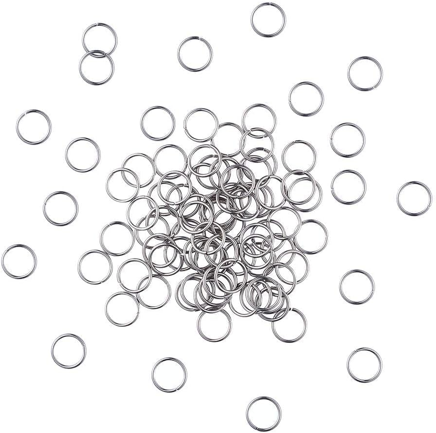 YBVABE Stainless Steel Jump Rings 10Mm 18 Gauge 2000 Pieces 10X1Mm Open Jump Rings Connectors Chainmail Making Jewellery Findings with Case image number 2