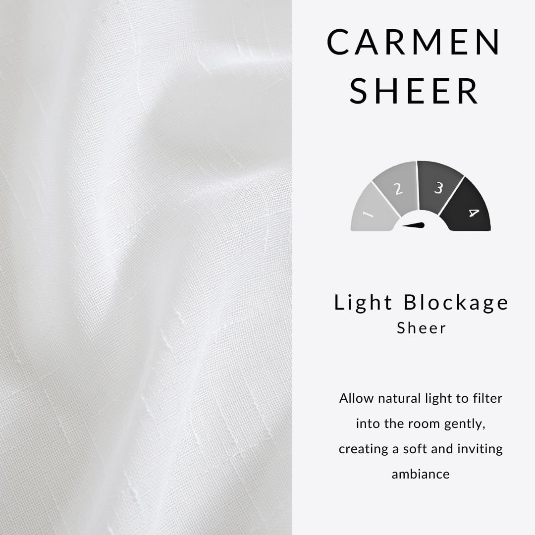 Elrene Sheer Extra Wide Indoor/Outdoor Sheer Grommet Window Curtain Panel, 22417WHT, 100% Polyester, White, 114" X 95" (1 Panel) image number 4