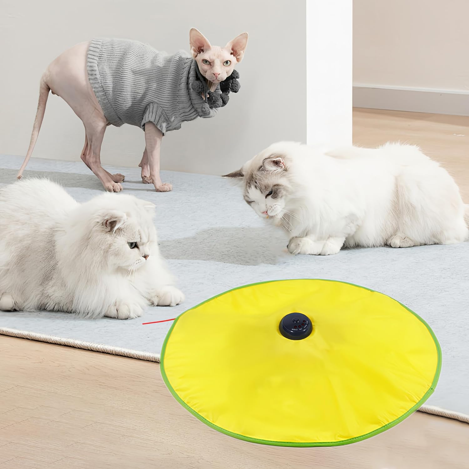 Undercover Electronic Cat Toy - Moving Wand with Concealed Mouse for Indoor Play & Training