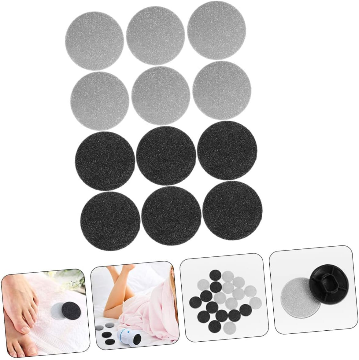 BIUDECO 12Pcs Electric Foot Grinder Replacement Heads Premium Tool for Foot Care Easy to Install Durable and Washable for Dead Skin Removal image number 5