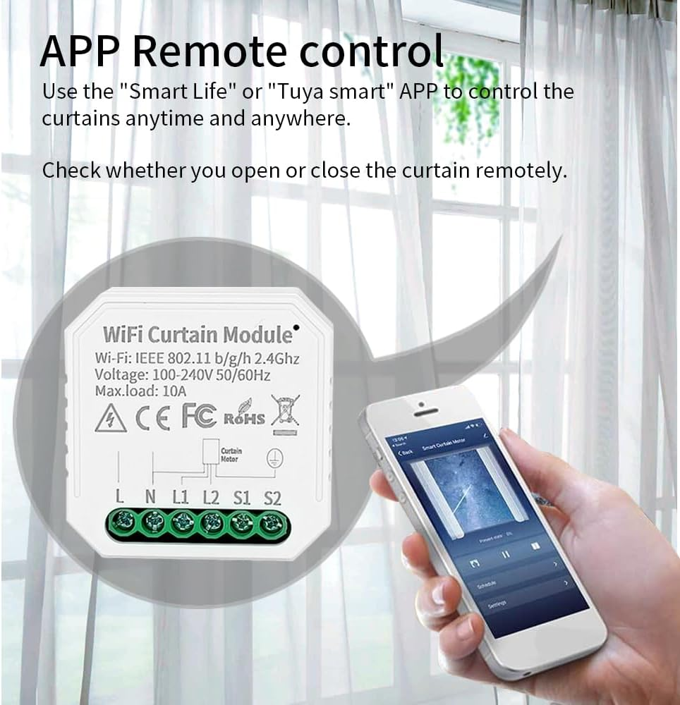 Tuya Wifi Curtain Blinds Module Switch Roller Shutter Motor Smart Life App Remote Control Voice Control with Alexa image number 5