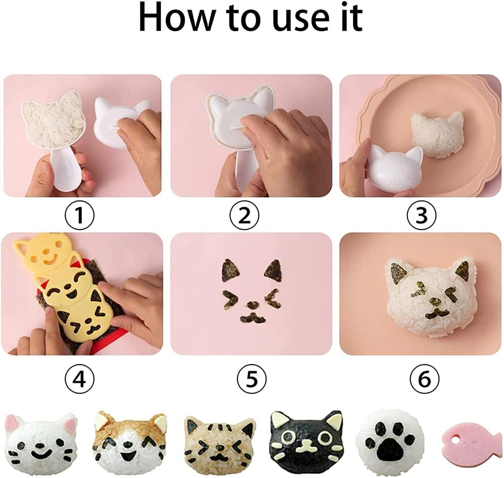 DIY 3D Cat Bento Rice Chocolate Sandwich Ball Mold Sushi Cutter Mould Maker Tool image number 6