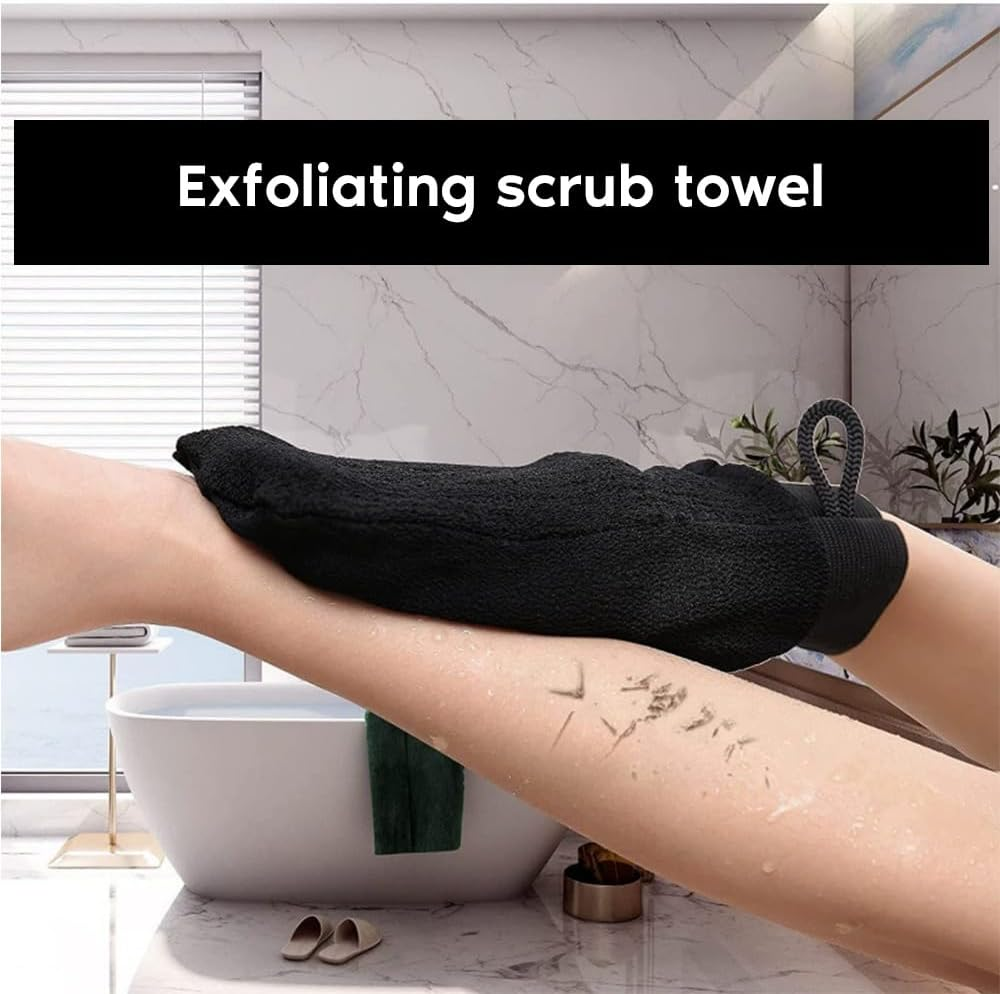 2 Pcs Exfoliating Glove - Body Scrubber Mitt for Dead Skin Removal, for Women & Men,For Bathing,Self Tanning image number 3
