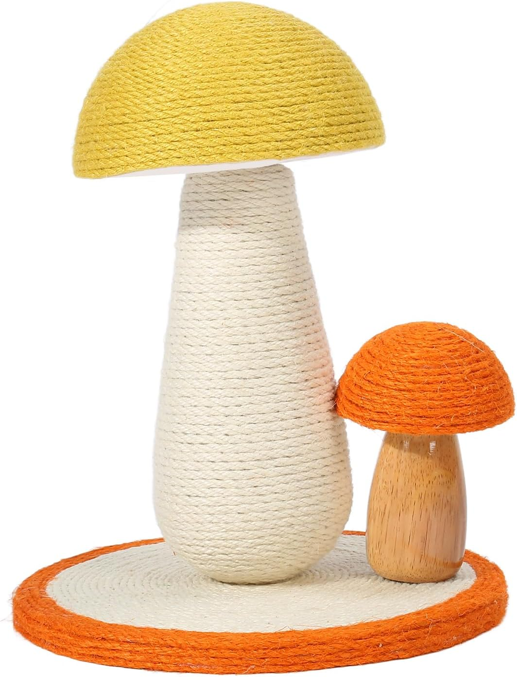 Cat Scratching Post,Mushroom Tall Cat Scratcher Featuring, Claw Grinding Interactive Mushroom Shape Sisal Kitten Climbing Scratcher for Indoor image number 5