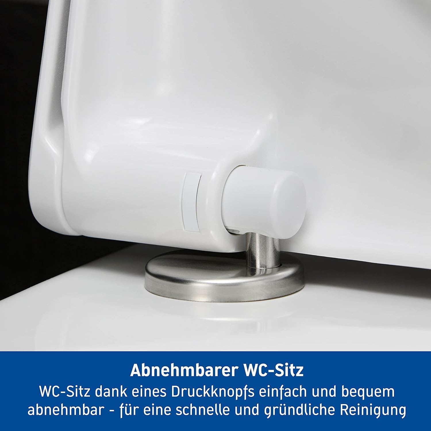 Duravit Starck 3 Toilet Seat with Soft-Close Mechanism, Urea Duroplast Toilet Lid with Stainless Steel Hinges, White, 61.9 X 37.2 X 5.1 Cm image number 4