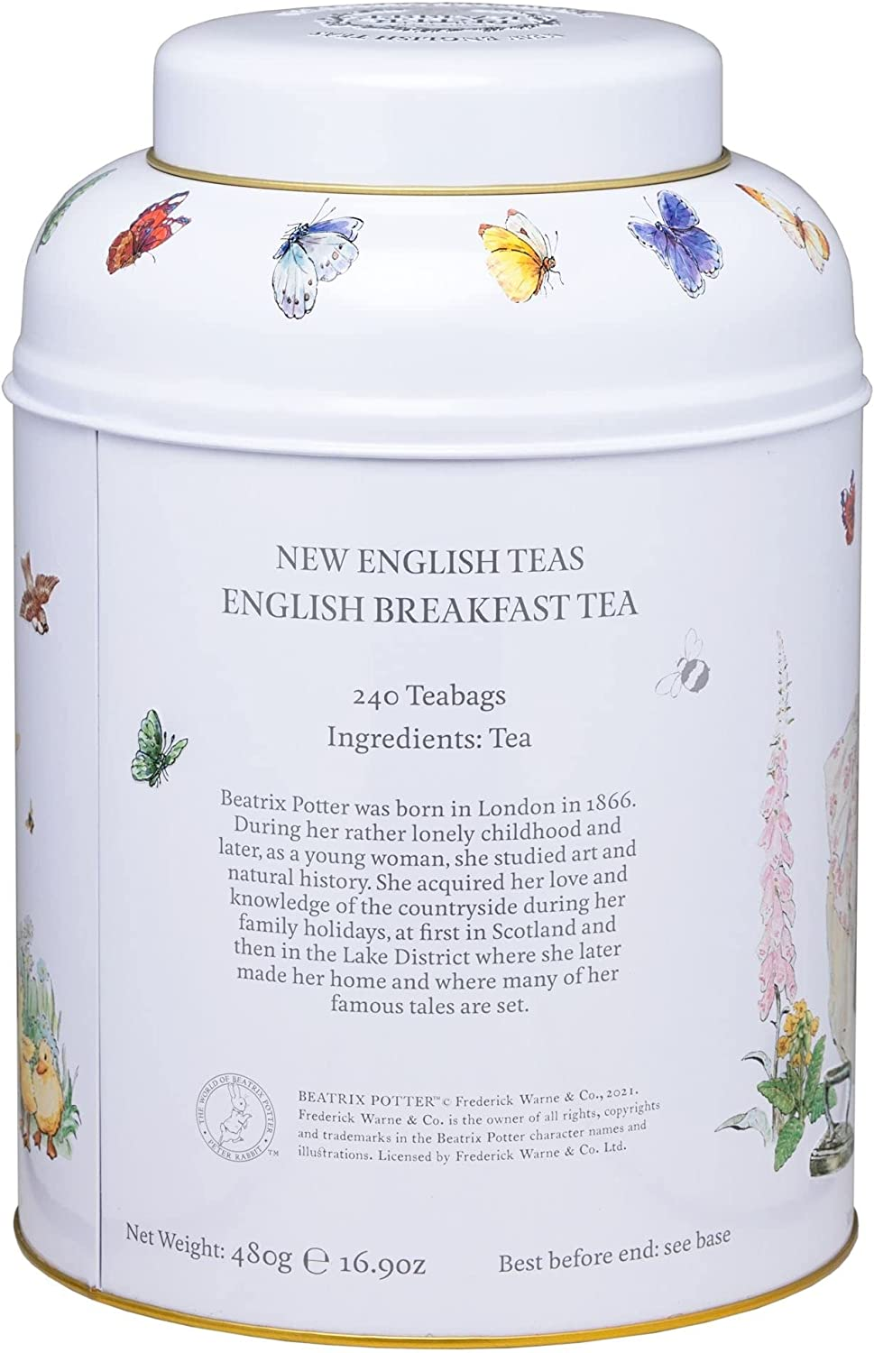 New English Teas Peter Rabbit Gift Tea Caddy with 240 English Breakfast Teabags - Beatrix Potter image number 3