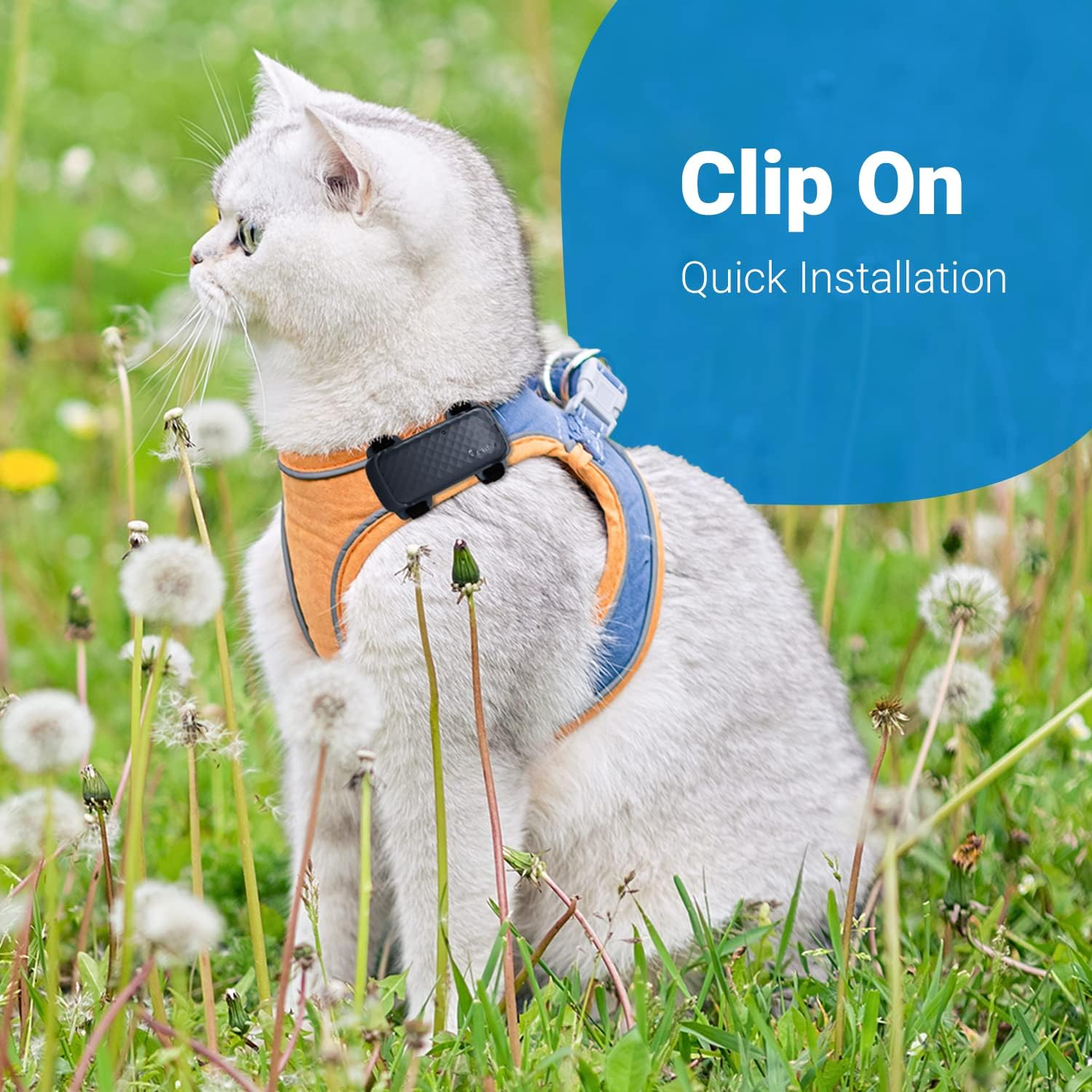 Tractive GPS CAT 4 Tracker Harness Attachment. Ideal for Cat Walks with Peace of Mind. (W/Velcro Straps), Black image number 1