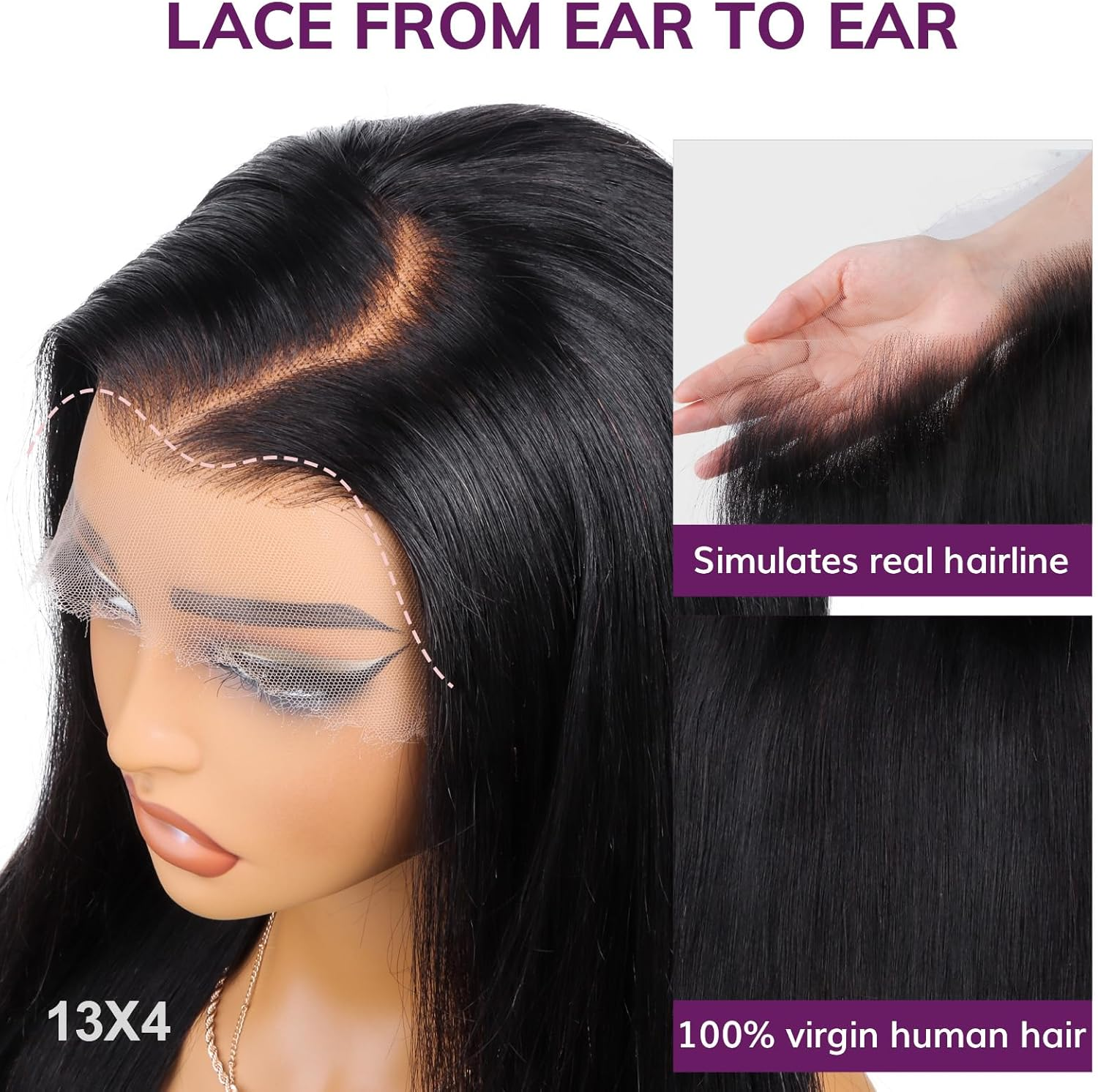 IDN BEAUTY Skin like HD 13X4 Lace Frontal Body Wave Only Human Hair Closure Bleached Single Knot HD Closure 0.1Mm Ultra Thin Lace Pre-Plucked Hairline 50Cm