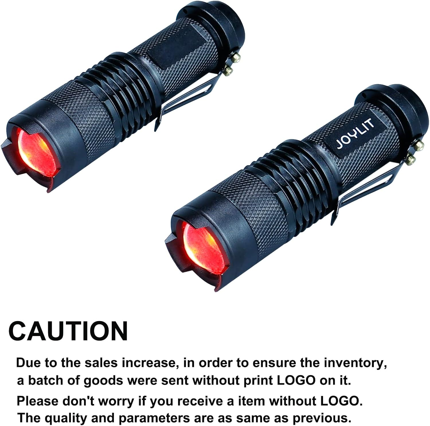 JOYLIT Red Light Mini Focus Tactical Flashlight 620Nm LED Torch Lantern,Waterproof and 3 Light Modes,Powered by 14500 or AA Battery image number 5