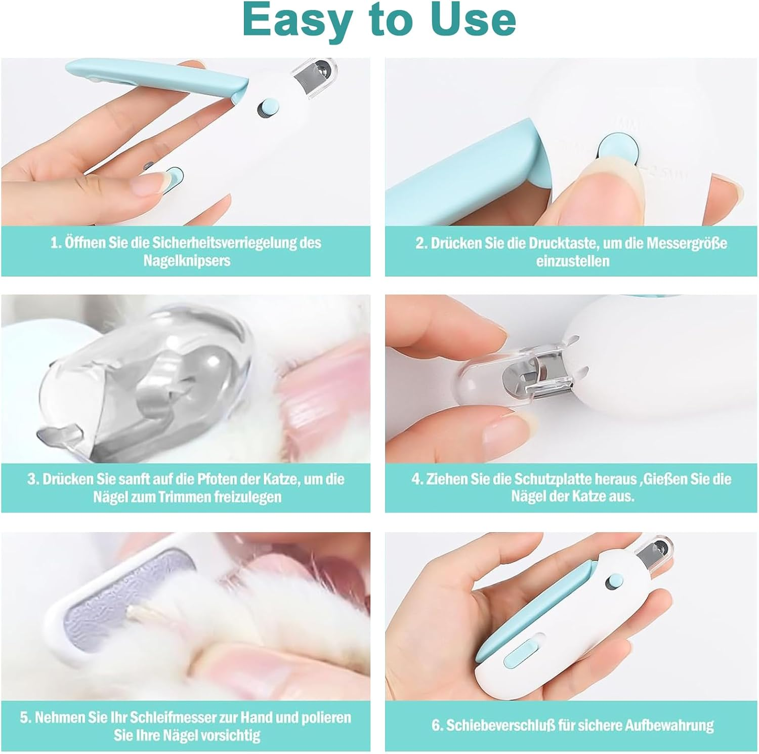 Tuoyi Cat Nail Clipper with Adjustable Aperture, Small Dog Nail Trimmer with 4 Gears & Nail File for Dogs and Cats，Prevent Pet Nails from Cracking image number 5