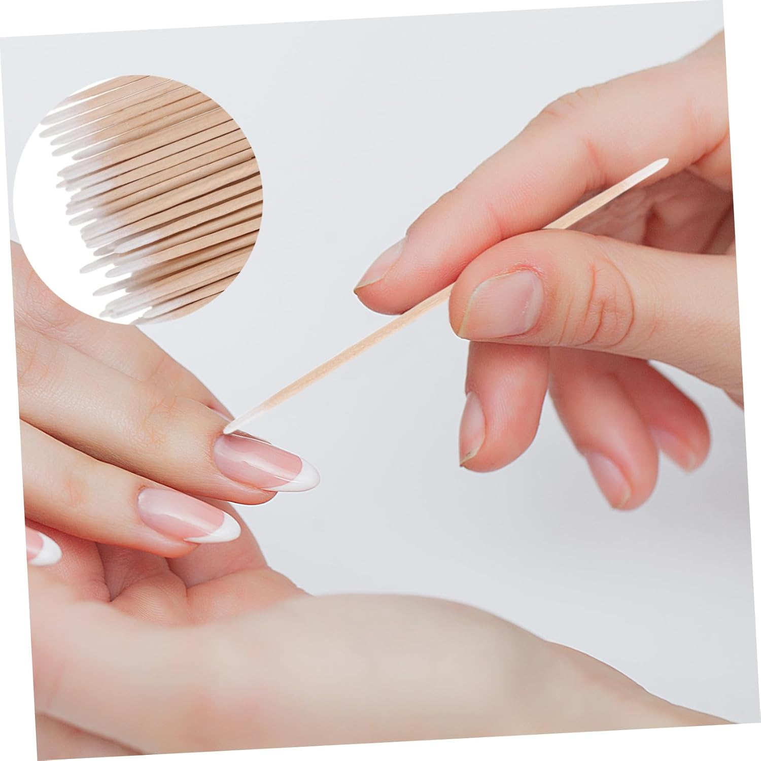 1200Pcs Double-Pointed Cotton Swabs 10Cm Wooden Handle Thin Pointed Tips Precision Manicure Cleansing Sticks for Nail Art Makeup and Electronic Cleaning image number 3