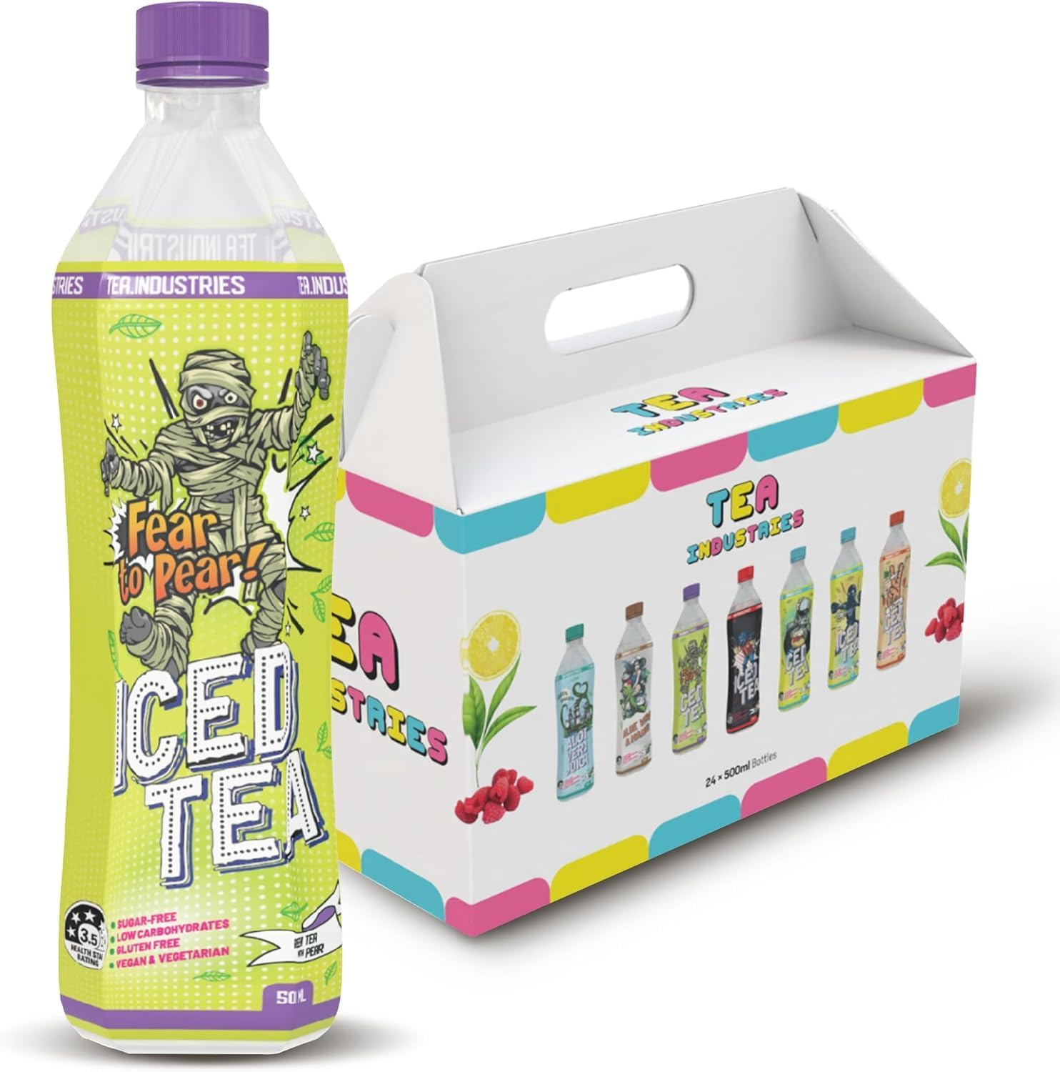 Green Tea with Pear - Refreshing Sugar-Free Drink with Natural Pear Flavor, Electrolytes & Antioxidants - Sugar-Free, 24 Pack 500Ml Bottles image number 2