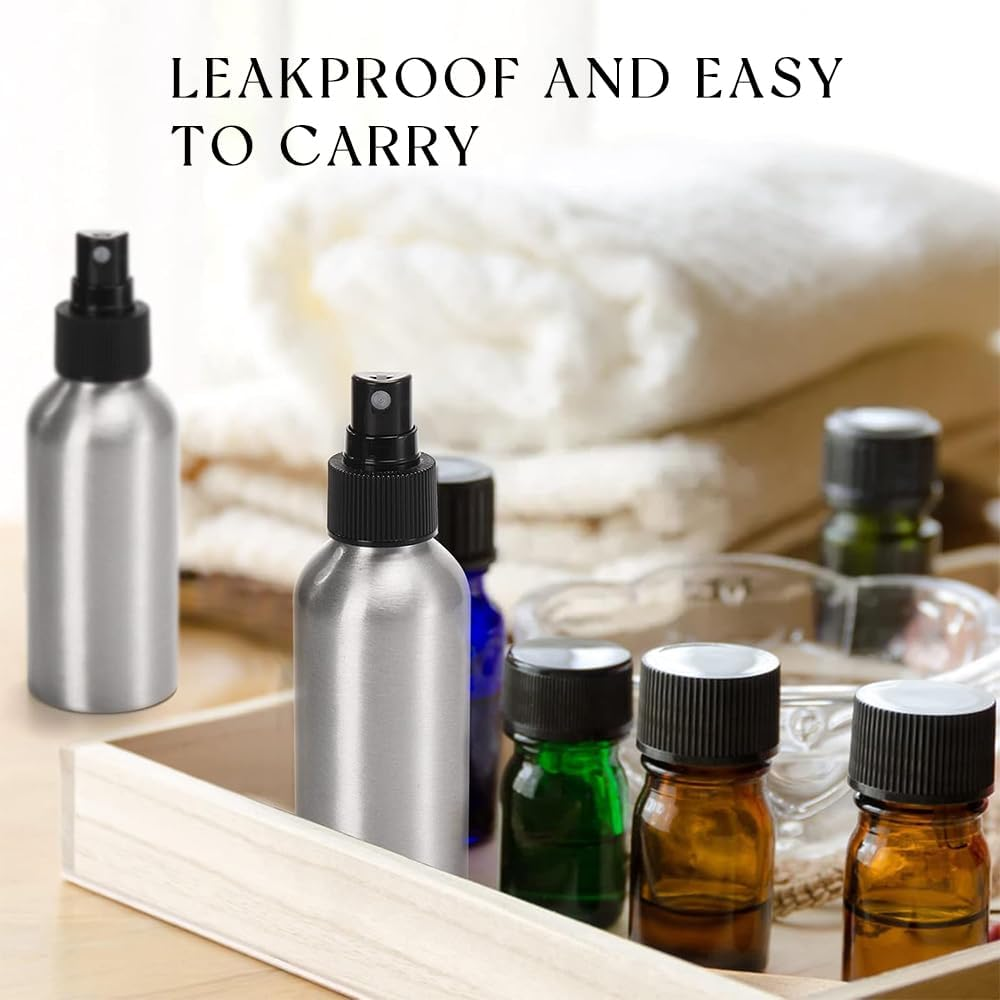 12 Pack Aluminum Fine Mist Spray Bottles,Small Refillable Bottle,Leak Proof Spray Dispenser Bottles,For Travel,Cosmetic,Perfume,Toner, Essential Oil Storage image number 5