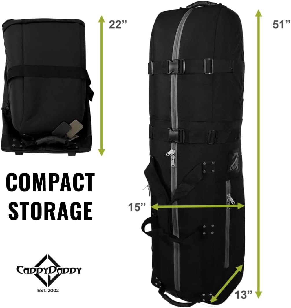 Caddydaddy New First Class Premium Padded Golf Club Travel Cover with Wheels - Heavy Duty Golf Travel Bag for Airlines image number 4