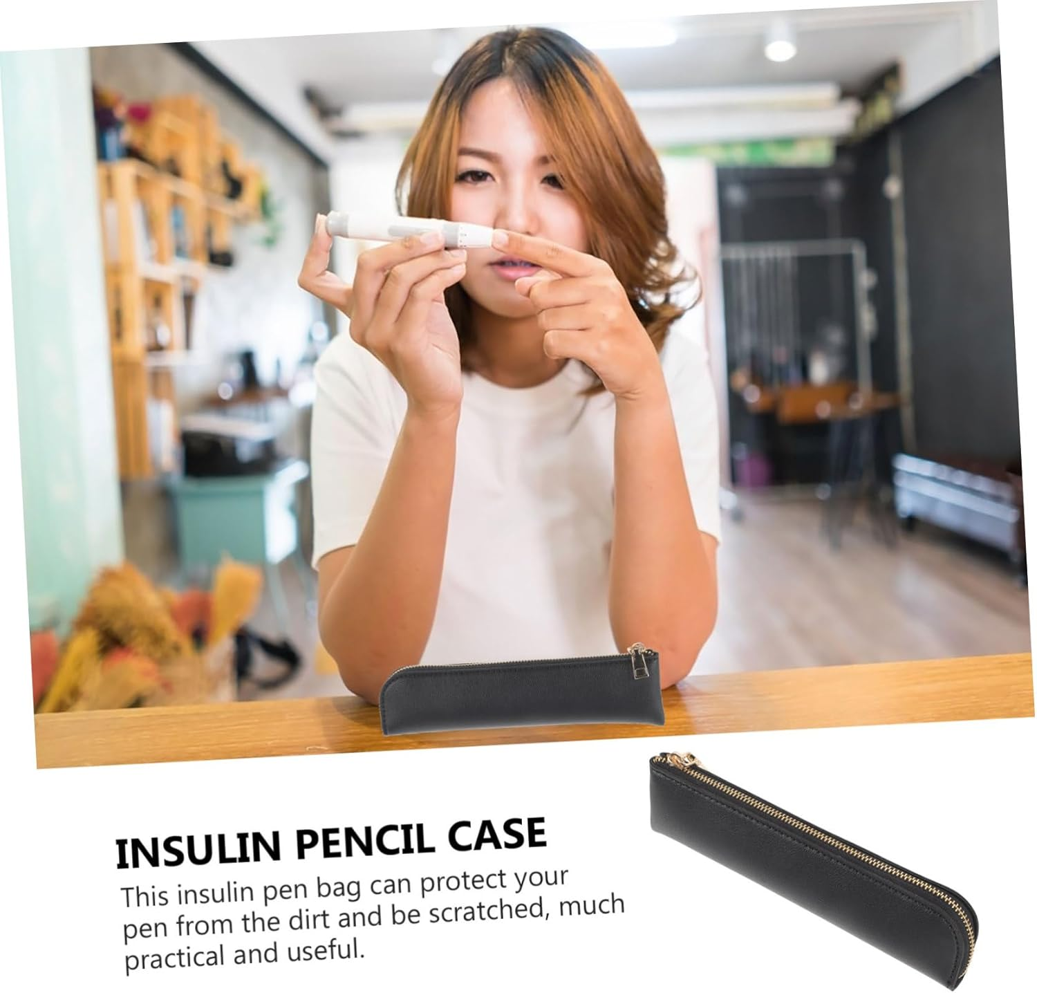 Insulated Travel Case Leather Pen Storage Bag Pen Sleeve Pen Packing Bag image number 5