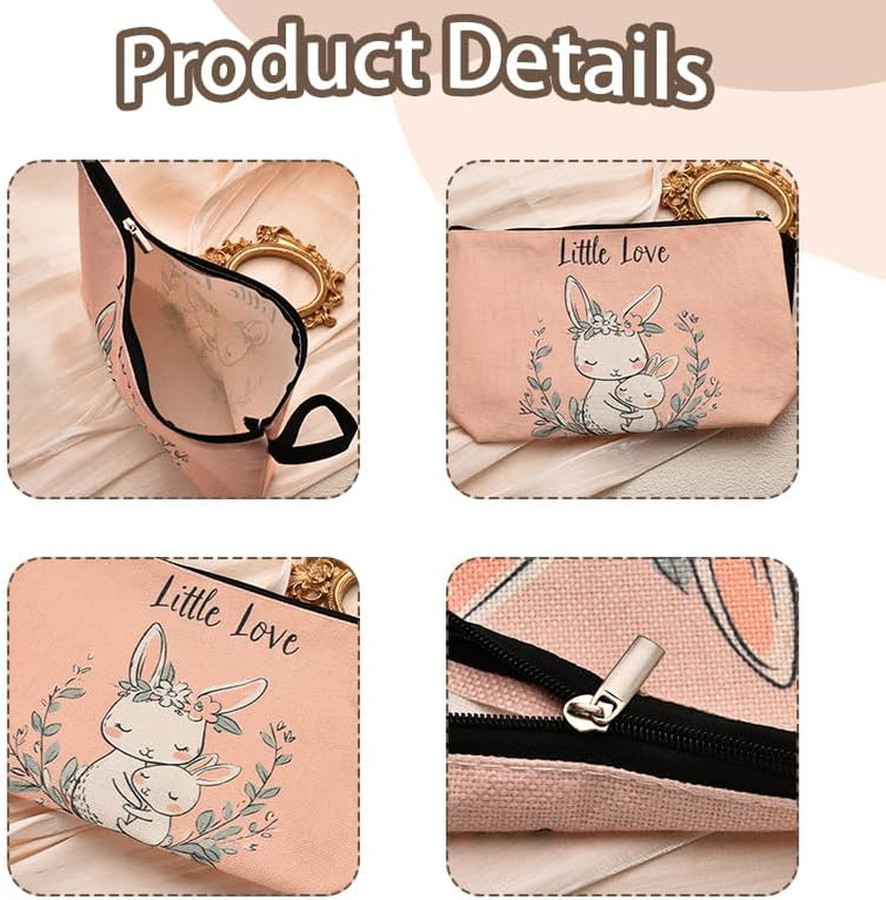 Mothers Day Gifts for Mom Daughter Bunny Makeup Bag Easter Cosmetic Bags for Women image number 3