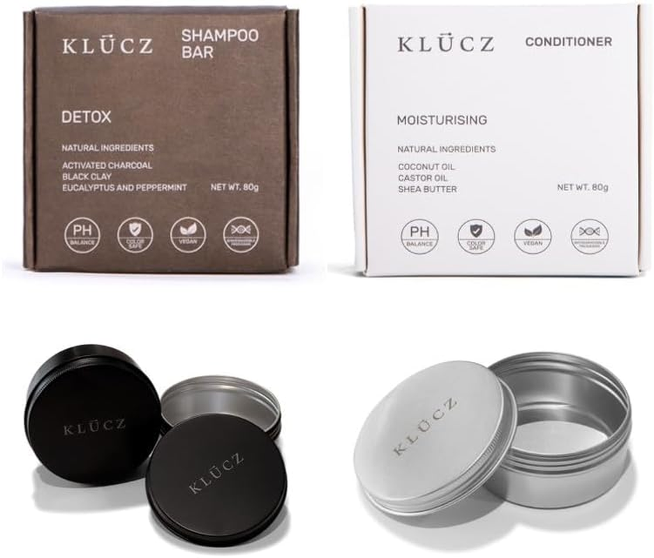 Klucz Shampoo and Conditioner Bar Bundle with Travel Containers image number 1