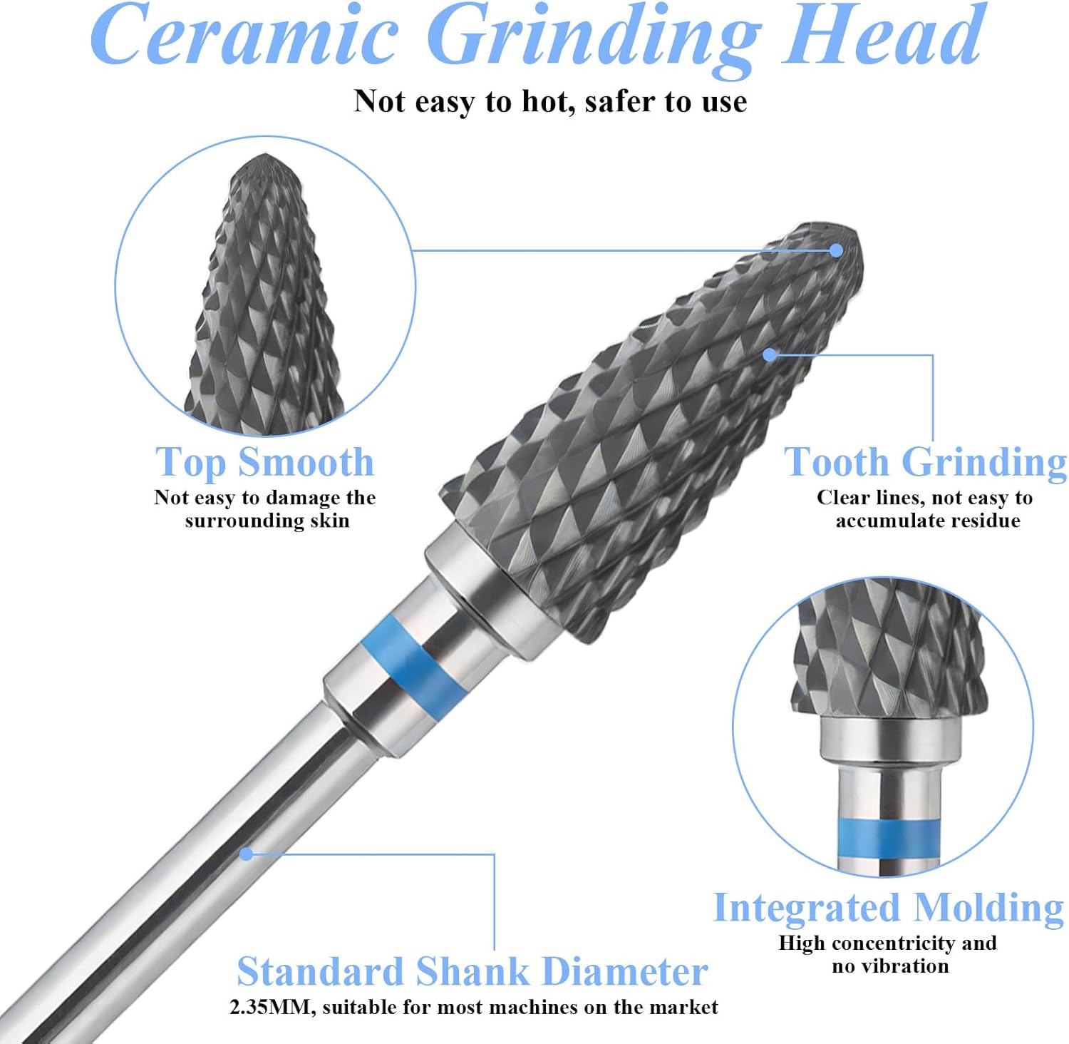 Essencenest 5 Pcs Nail Drill Bits Set, Tungsten Carbide Diamond Nail Drill Bits for Electric E-File Manicure Pedicure Tools, Acrylic Gel Nails Cuticle Remover Kit