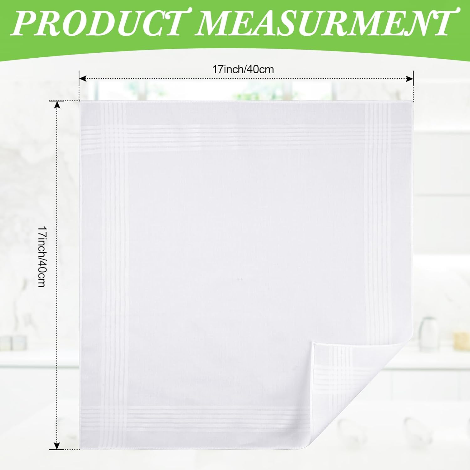 Shimeyao 60 Pcs Men'S Handkerchiefs Cotton Handkerchiefs 16 X 16 Inches Women Pure White Hankie Thick Soft Pocket Square image number 4