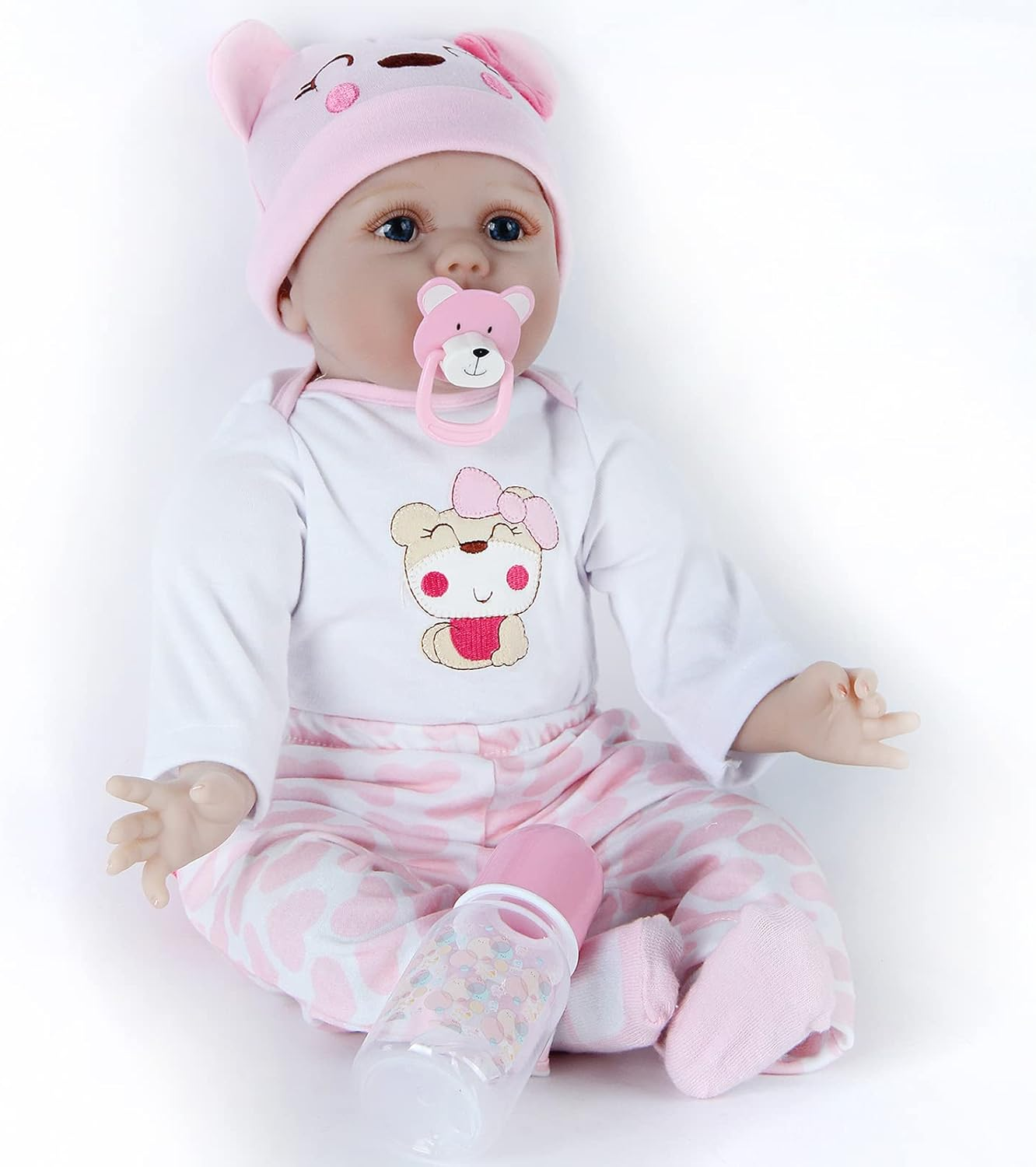 ZIYIUI Reborn 22 Inch 55Cm Reborn Baby Dolls Look Real Soft Silicone Vinyl Reborn Baby Realistic Toddler Girl Doll Toy Best Xmas Gifts image number 4
