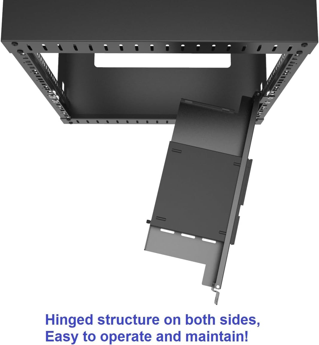 JINGCHENGMEI Mini Rack Mount for Dell Optiplex Micro Form Factor Case-1U Hinged Server Rack Shelf with Easy Access Network Connections in 19-Inch Network Cabinet or Server Rack image number 2