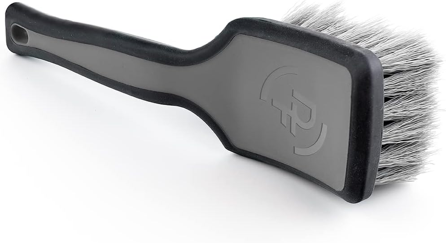Detail Factory - Progrip XL Tire Brush - Ergonomic Progrip Handle - Stiff Synthetic Bristles to Cut through Grime - Grey and Black