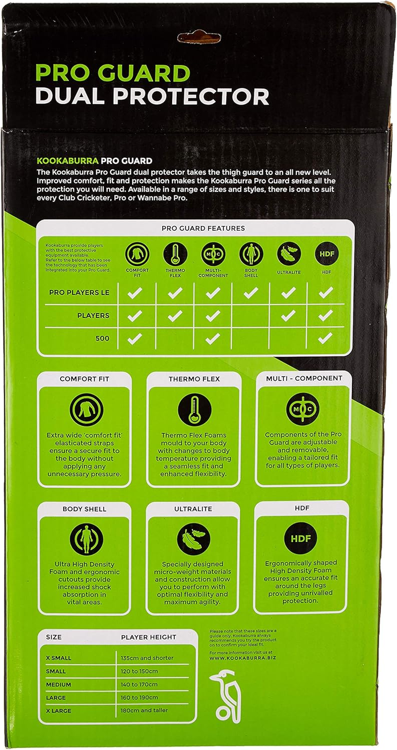 Kookaburra Pro Guard 500 Cricket Thigh Pad (White, Size: Men) | Left Hand Batsman | Lower Body Dual Protection Cricket Thigh Guard image number 2