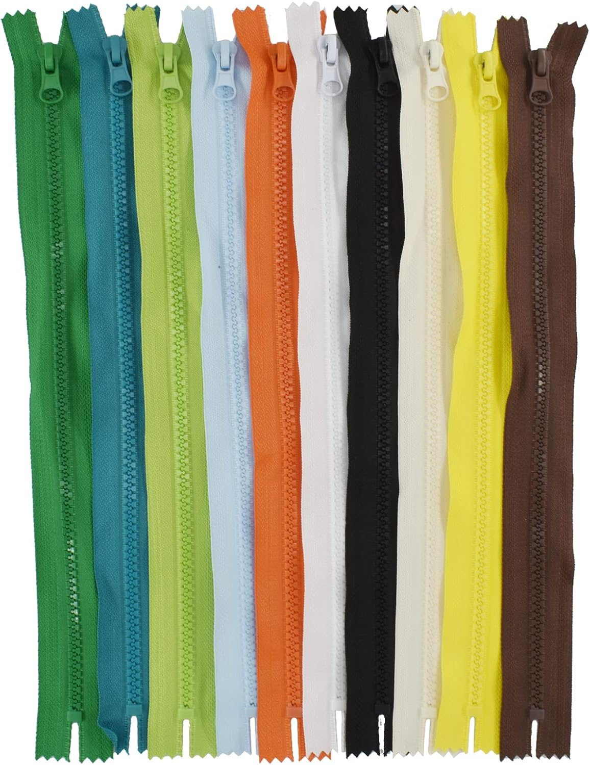 20PCS #5 Resin Non-Separating Zippers Jacket Zippers 20 Colors Mixed Close-End Zippers Molded Plastic Zippers Bulk for Sewing Clothes Purse Bags Garment Home DIY Projects image number 2