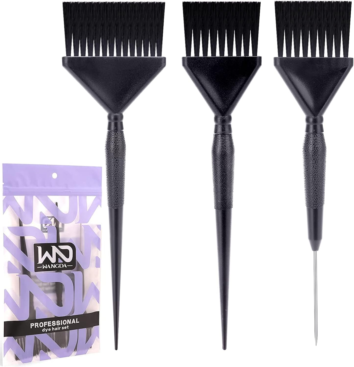 Hair Dye Brush Set - Family Pack Coloring Brushes in Bulk, Tint for Precise Application - 3 Pack (Black) - Black image number 6