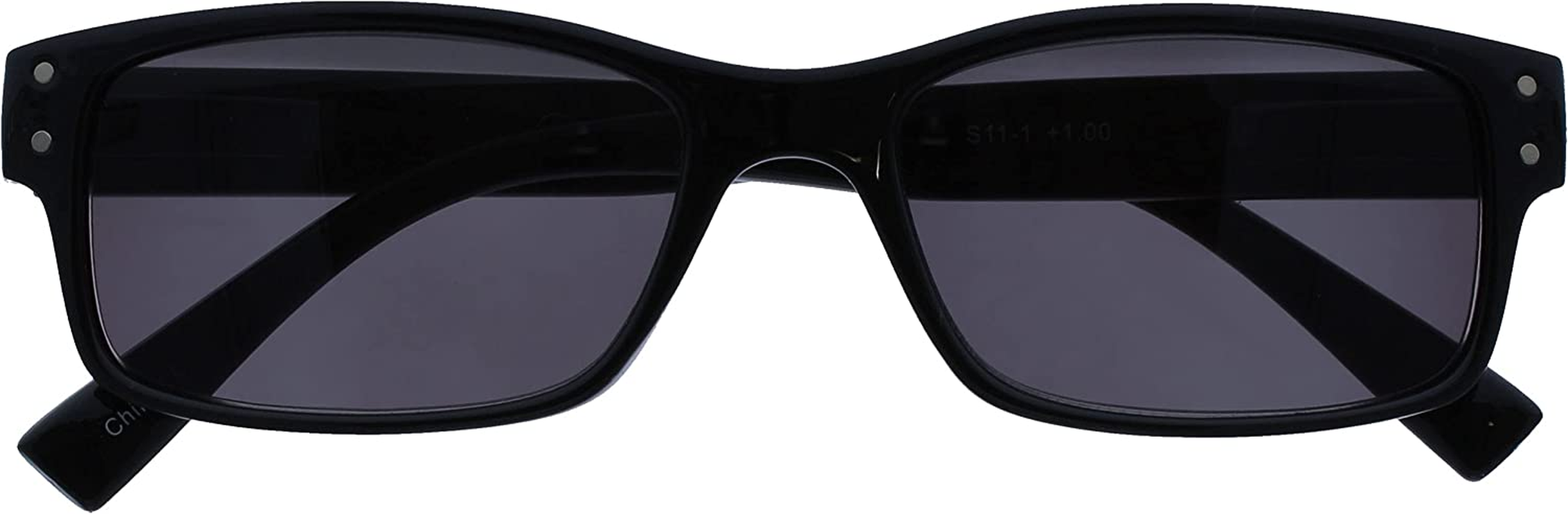 The Reading Glasses Company Mens Large Black Sun Readers UV400 Designer Style Spring Hinges S11-1 +3.00