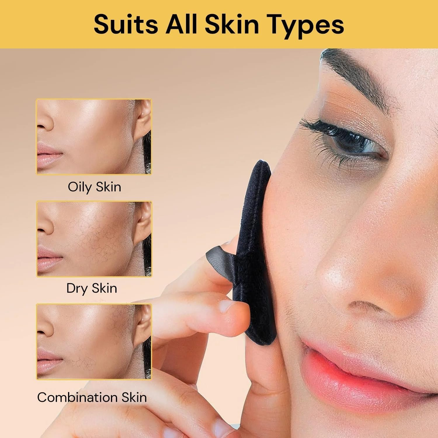 EZONEDEAL 5Pcs Powder Puffs for Face Powder, Black Triangle Makeup Powder Puff for Loose Powder Soft Body Cosmetic Foundation Sponge Mineral Powder Wet Dry Beauty Makeup Tool, Makeup Sponge image number 4