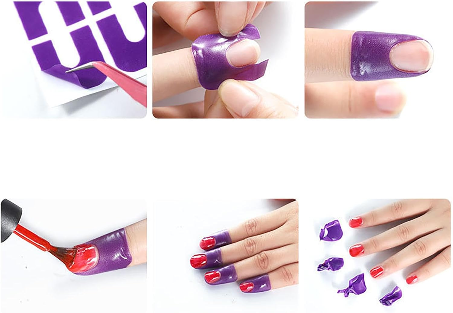 Cuticle Protector for Gel Nail Painting | Soft Elastic U-Shape Nail Guards for Polish,Nail Tape for Fingers, Peel off Nail Stickers, Spill Proof Stickers, Hand Supplies for Girls, Adults image number 2