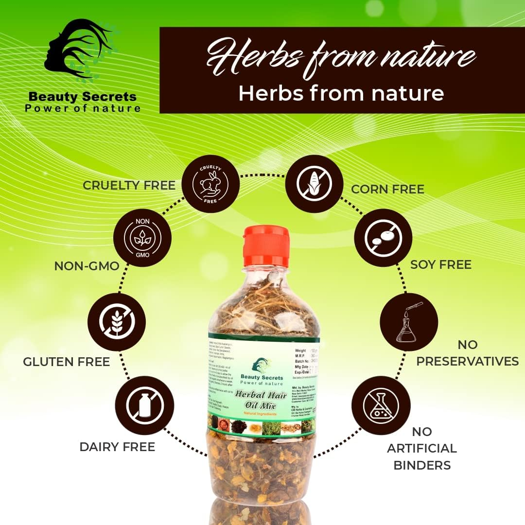 Beauty Secrets Make Your Own Hair Oil Dry Ayurvedic Herb Mix (12 Vital Herbs)_100Gm-For Complete Haircare for Men & Women- image number 1