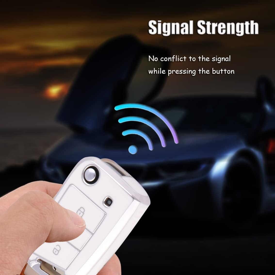 Ontto Car Key Fob Cover Fit for VW Golf 7 MK7 Polo T-ROC Tiguan Skoda Superb Octavia Seat Leon Ibiza Flip Key Case Keyring Key Holder Shell Bag Keychain Decorative Accessories image number 2