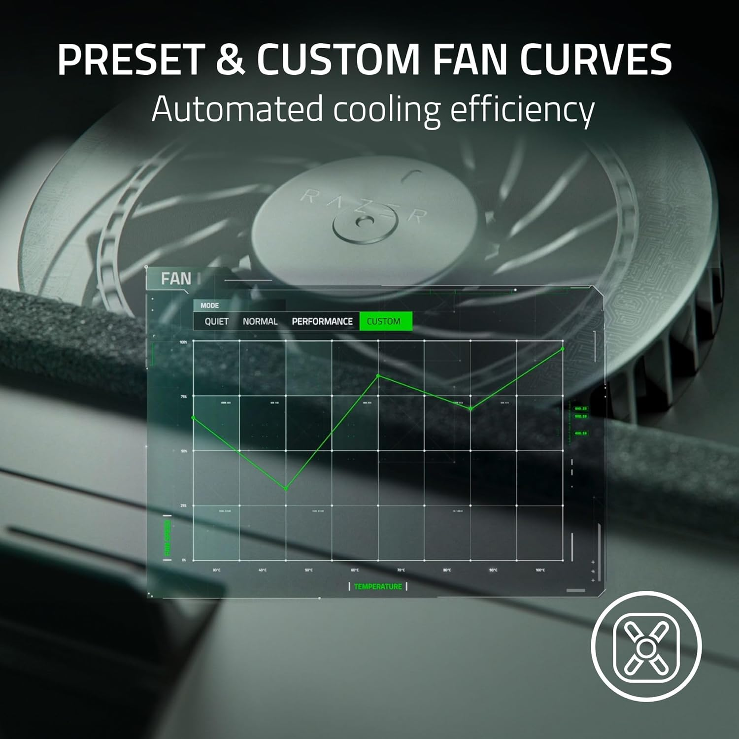 Razer Laptop Cooling Pad: Adaptive Smart - Intelligent Fan Control - Airtight Pressure Chamber - Fits Most Laptops & Macbooks 14&rdquo; to 18" - Preset & Custom Fan Curves - 3 Port USB Type a - Chroma RGB image number 5