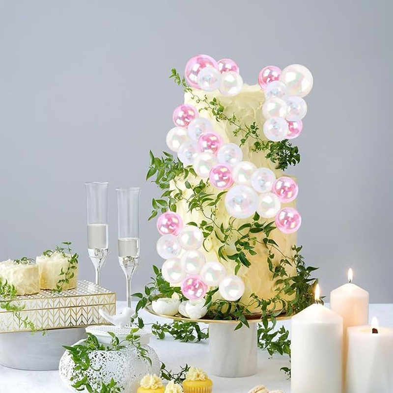 Mini Bubble Balls Cake Topper, 32Pcs Plastic Ball Cake Toppers Mini Balloon Pearl Balls Cake Insert Cupcake Toppers,Mini Bubble Balls Cake Topper,Bubble Balls Cake Toppers Mini Balloon Cake Toppers image number 6