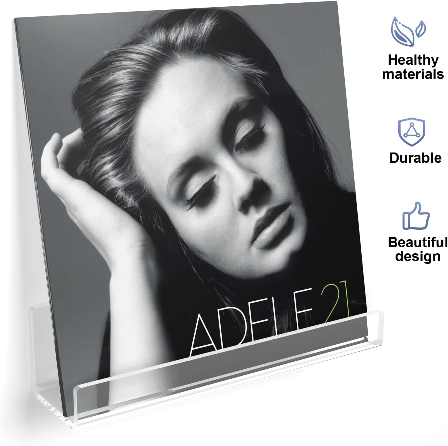 Vinyl Record Shelf Wall Mount 6 Pack, 12 Inch Clear Acrylic Album Record Holder for Daily LP Listening, Vinyl Record Display with Installation Hardware image number 1